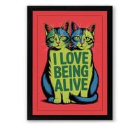 Love Being Alive Modern Framed Wall Art Print A4 (29.7×21cm) Black, Wall Decor for Living Room, Bedroom, Office & Home, Ready to Hang, Art Gift