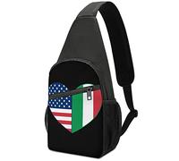 Love Being Italian-American Crossbody Backpack Shoulder Bag Lightweight One Strap Sling Bag Travel Hiking Daypack