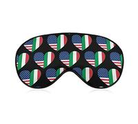 Love Being Italian American Sleep Mask Night Cover Eye for Women Men BlockLight for Airplane Travel Nap Adjustable Strap