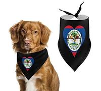 Love Belize Heartbeat Dog Bandanas Triangle Dog Bibs Cute Pet Scarf Kerchief for Small Medium Large Pet
