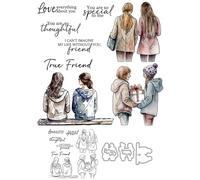 Love Best Girl Best Friendship Dies and Stamp Sets for Card Making DIY Scrapbooking You are Special to me Words Transparent Silicone Seal Stamping Stamps for Paper Crafting Metal Die Cuts Clear Stamps