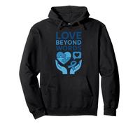Love Beyond Words Autism Awareness Blue Heart Pullover Hoodie