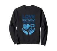 Love Beyond Words Autism Awareness Blue Heart Sweatshirt