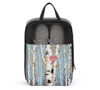 Love Birch Tree Shoe Bag Travel Shoe Organizer Water-Resistant Shoe Pouch with Zipper Sneaker Dust Bag, gray, One Size, Modern
