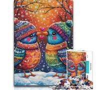 Love Birds 1000 Piece Jigsaw Puzzles for Teenagers,Stress Reliever Staycation Kill Time with Matching Poster And Trivia Sheet (38x26cm)