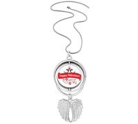 Love Birds Happy Valentine's Day Pendant Angel Wings Rotating Necklace Jewelry