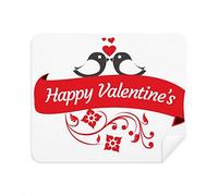 Love Birds Happy Valentine's Day Phone Screen Cleaner Glasses Cleaning Cloth 2pcs Suede Fabric