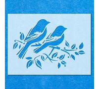 Love Birds Sitting Perched Branch Stencil: Life Airbrush Wall Art Crafts 2| DIY-A4 Stencil - Design Size (244 x 170 mm)