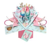 Love Birds Son & Fiancee Pop Up Anniversary Card Suit Any Romantic Occasion POP199C19