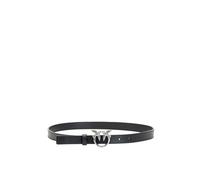 Pinko Women's Love Berry H2 Belt Calf Set, Z99o_Black-Old Silver, S