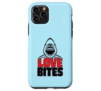 Love Bites Funny Shark Cute Anti Valentines Day Joke Pun Case for iPhone 11 Pro