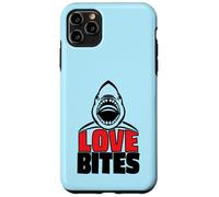 Love Bites Funny Shark Cute Anti Valentines Day Joke Pun Case for iPhone 11 Pro Max