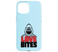 Love Bites Funny Shark Cute Anti Valentines Day Joke Pun Case for iPhone 15