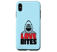 Love Bites Funny Shark Cute Anti Valentines Day Joke Pun Case for iPhone XS Max