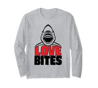 Love Bites Funny Shark Cute Anti Valentines Day Joke Pun Long Sleeve T-Shirt