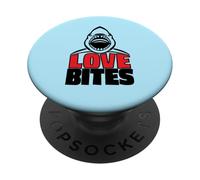 Love Bites Funny Shark Cute Anti Valentines Day Joke Pun PopSockets Adhesive PopGrip