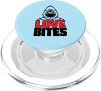 Love Bites Funny Shark Cute Anti Valentines Day Joke Pun PopSockets PopGrip for MagSafe