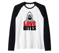 Love Bites Funny Shark Cute Anti Valentines Day Joke Pun Raglan Baseball Tee