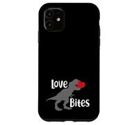 Love Bites Funny T Rex Dinosaur With Red Heart Valentine Case for iPhone 11