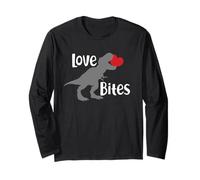Love Bites Funny T Rex Dinosaur with Red Heart Valentine Long Sleeve T-Shirt