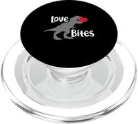 Love Bites Funny T Rex Dinosaur With Red Heart Valentine PopSockets PopGrip for MagSafe