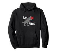 Love Bites Funny T Rex Dinosaur With Red Heart Valentine Pullover Hoodie