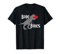 Love Bites Funny T Rex Dinosaur with Red Heart Valentine T-Shirt