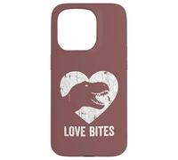 Love Bites T-Rex Dinosaur Funny Retro Grunge Paleontology Case for iPhone 15 Pro