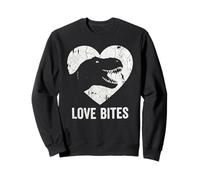 Love Bites T-Rex Dinosaur Funny Retro Grunge Paleontology Sweatshirt