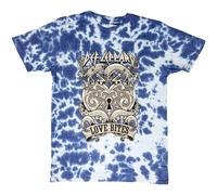 Love Bites Tie Dye T-Shirt Def Leppard Blue XL