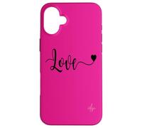 LOVE Black Text Heart | Authentic Italian dolceSenso Brand Case for iPhone 16 Plus