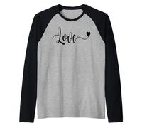 Love Black Text Heart | Authentic Italian dolceSenso Brand Raglan Baseball Tee