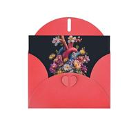 Love blossoms Red Patterns greeting card 6x4 inches with envelope, covering birthdays, weddings and other occasions