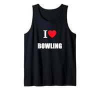 Love Bowling Bowler Crown Flat Cricket Ten Pin Tank Top