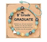 Love Bracele T Natural Stone Adjustable Hand Woven Bracelet Graduation Season Couple Bracelet Analog Watch for Boys (G, One Size)