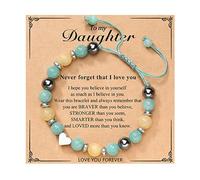 Love Bracele T Natural Stone Adjustable Hand Woven Bracelet Graduation Season Couple Bracelet Analog Watch for Boys (B, One Size)