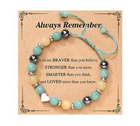 Love Bracele T Natural Stone Adjustable Hand Woven Bracelet Graduation Season Couple Bracelet Analog Watch for Boys (H, One Size)