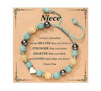 Love Bracele T Natural Stone Adjustable Hand Woven Bracelet Graduation Season Couple Bracelet Bangle Bracelets for Women Set with Charms (A, One Size)