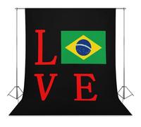 Love Brazilian Flag Classic Photography Backdrops Photoshoot Backdrop Background Easter Halloween Birthday Party