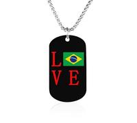 Love Brazilian Flag Trendy Photo Necklace Unisex Memorial Necklaces Personalized Picture Pendant Chains