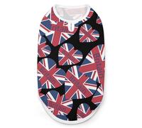 Love Britain British Heart Print Pet Clothes T Shirt Pets Clothing Vests Tee Tops Dogs Costume Coat For Dog Cat S