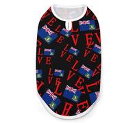 Love British Virgin Islands Flag Funny Dog Vest Shirt Soft Comfortable Tank Top Cute Clothes for Cat Puppy