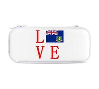 Love British Virgin Islands Flag Printed Slim Carrying Case for Switch Hard Portable Protective Cover for Game Card