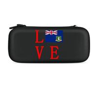Love British Virgin Islands Flag Printed Slim Carrying Case for Switch Hard Portable Protective Cover for Game Card