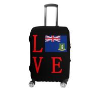 Love British Virgin Islands Flag Printed Suitcase Covers Cute Luggage Cover Protector Fit 19 to 32 Inch M