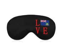 Love British Virgin Islands Flag Soft Eye Masks for Sleep with Adjustable Strap Breathable Travel Sleeping Covers
