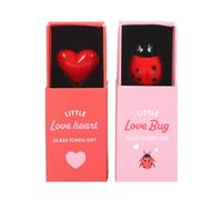 Love Bug Heart & Ladybird Keepsakes (Pack of 24) Something Different Dark Red One Size