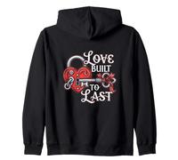Love Built To Last Lock And Key Heart Valentines Day Zip Hoodie