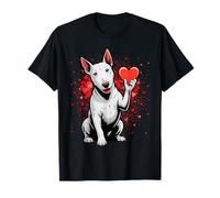 Love Bull Terrier Sitting Dog Heart Graphic Design Men T-Shirt