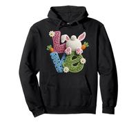 Love Bunny Easter Cute Spring Leopard Pattern Art Kids Girl Pullover Hoodie
